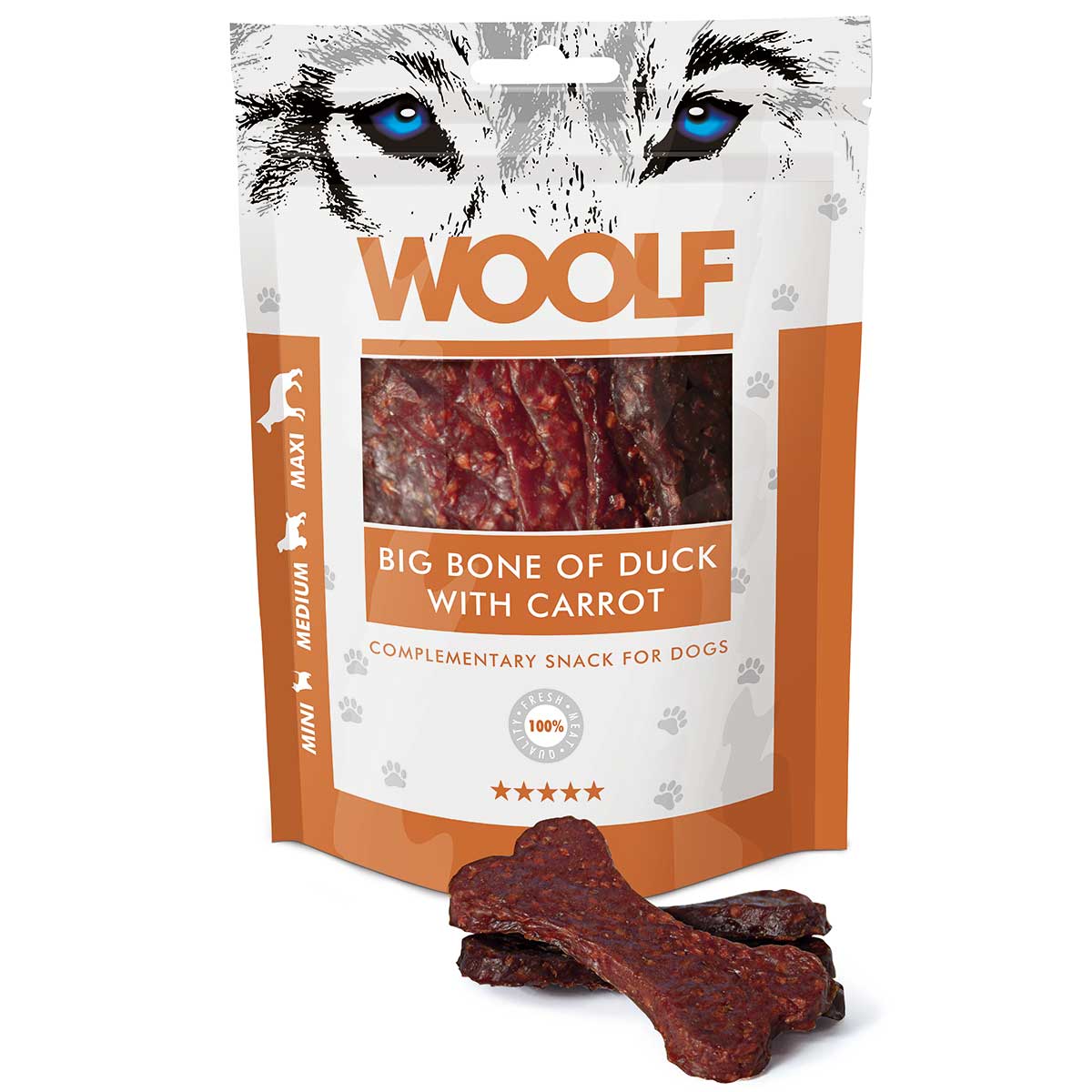 Woolf Dog treat big bones with duck and carrots