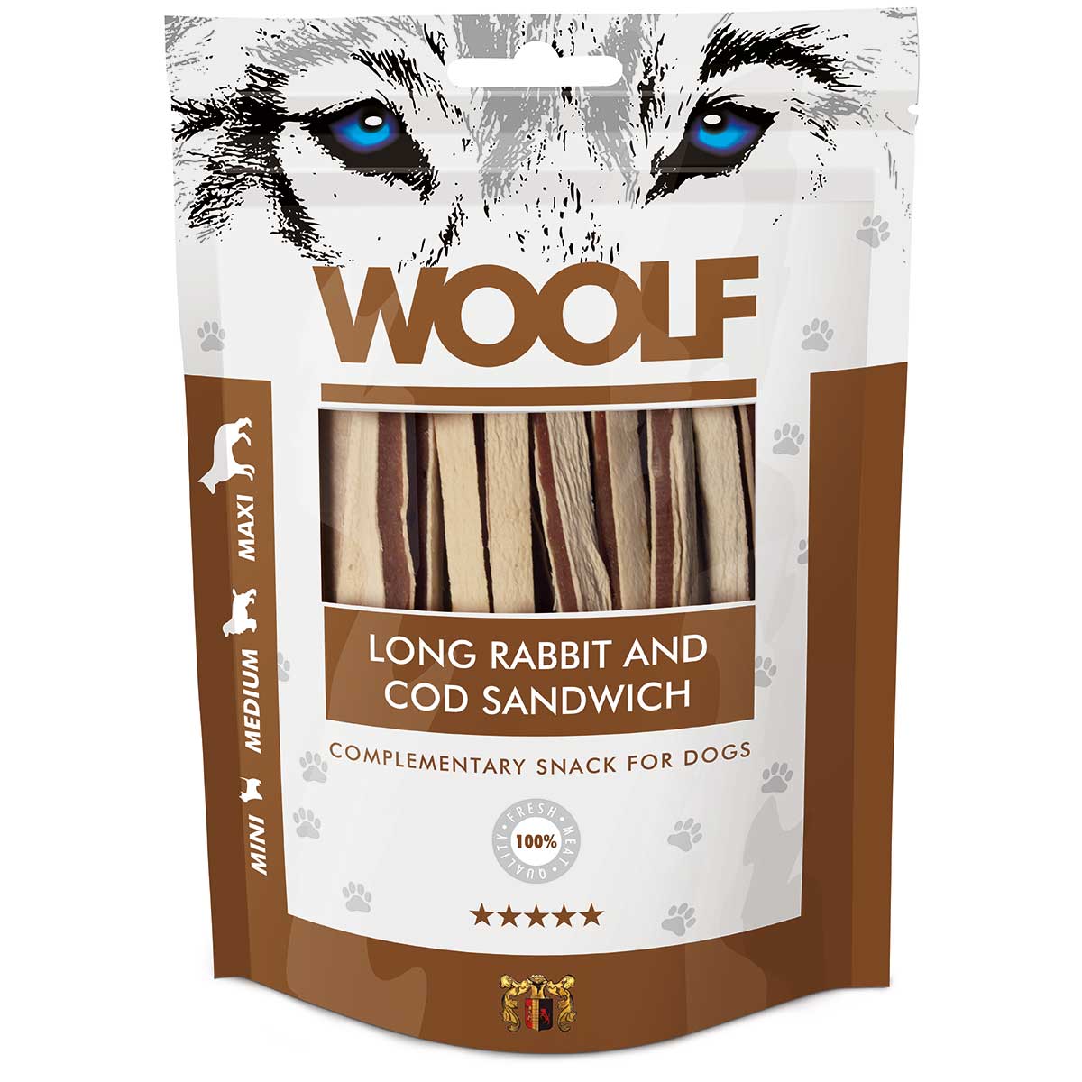 Woolf Dog treat rabbit and cod sandwich