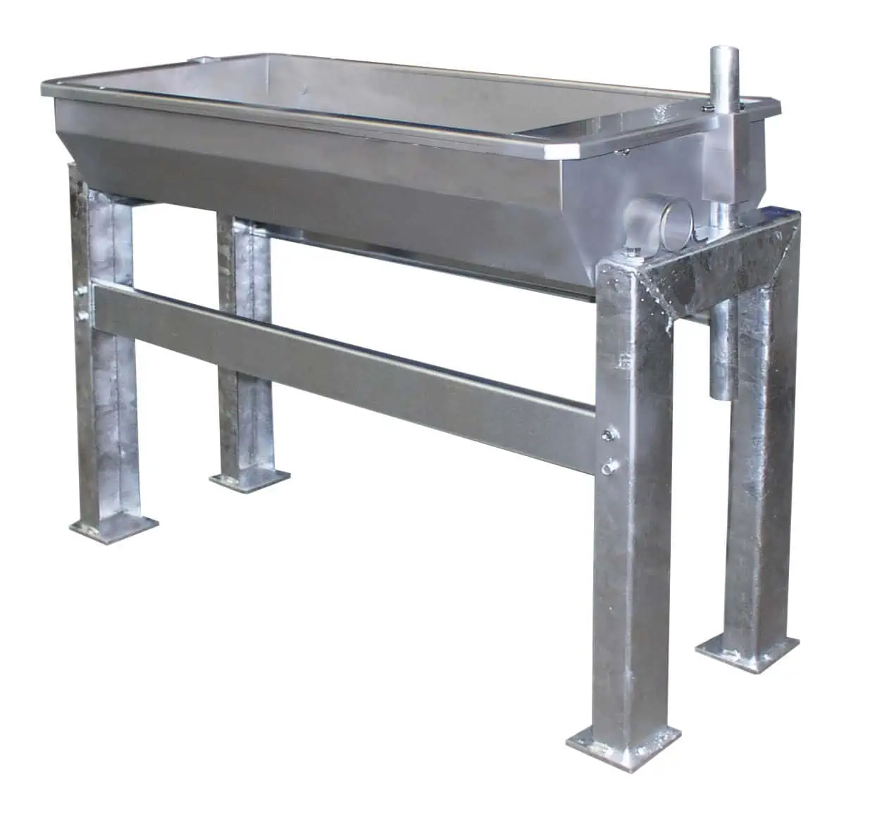 Tip trough stainless steel floor mounting