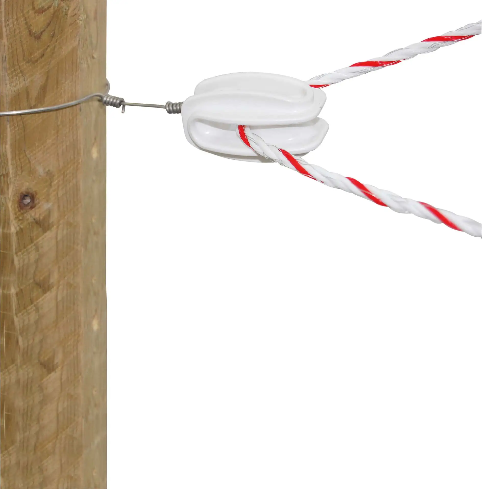 Strain insulator for ropes, white