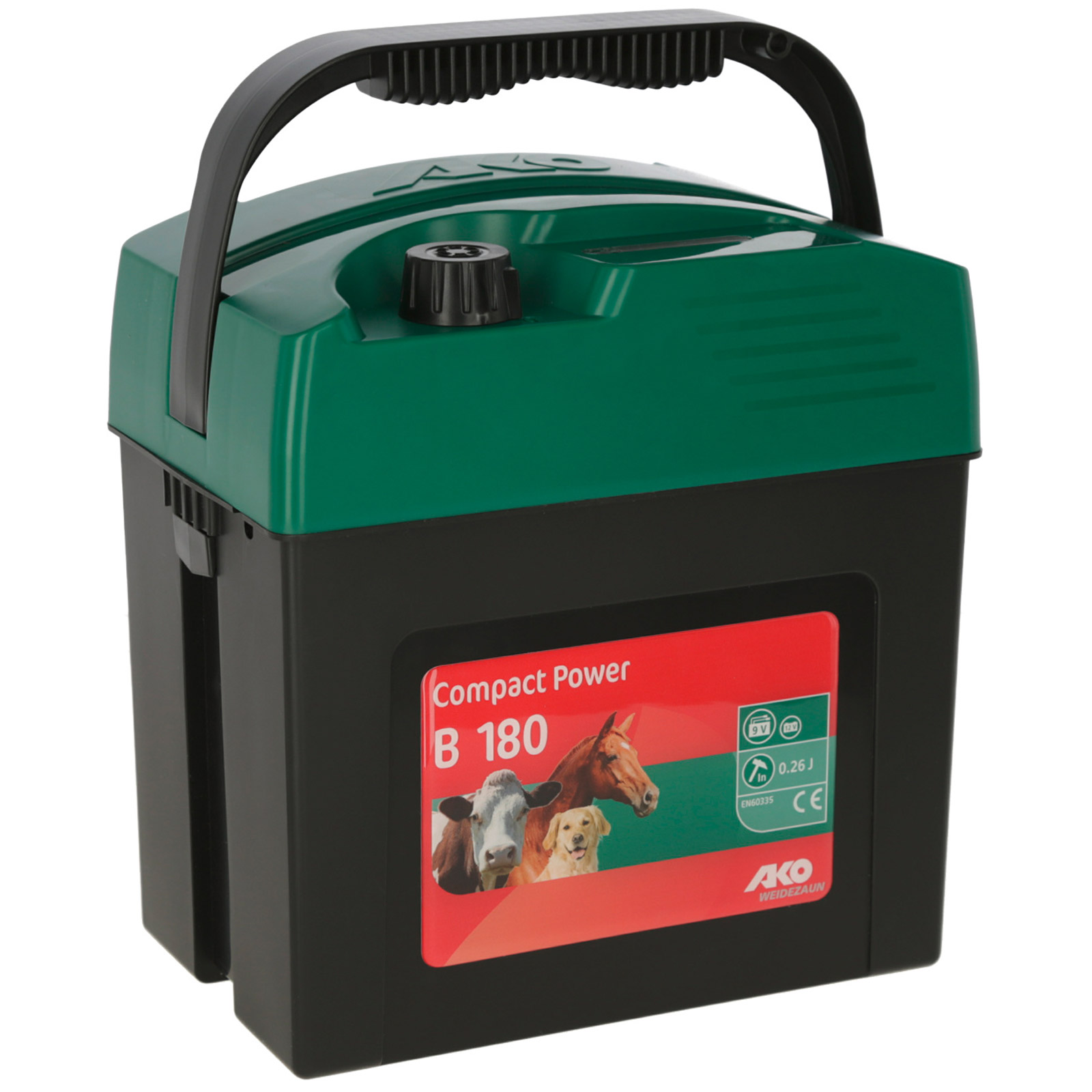 AKO Compact Power B 180 Electric fence energiser 9V, 0.26 Joule, green