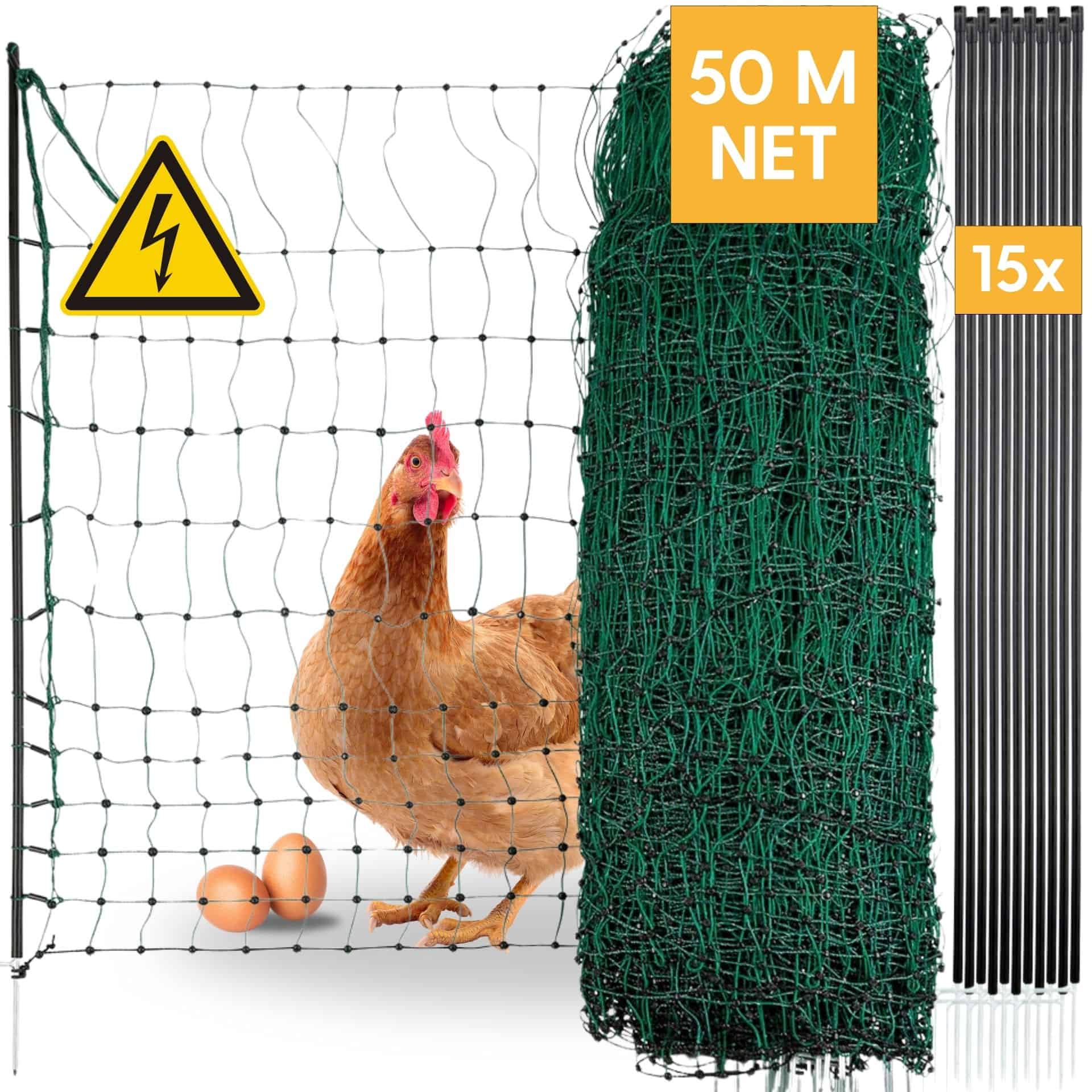 Agrarzone Poultry Net Classic electrificable, double tip, green 50 m x 106 cm