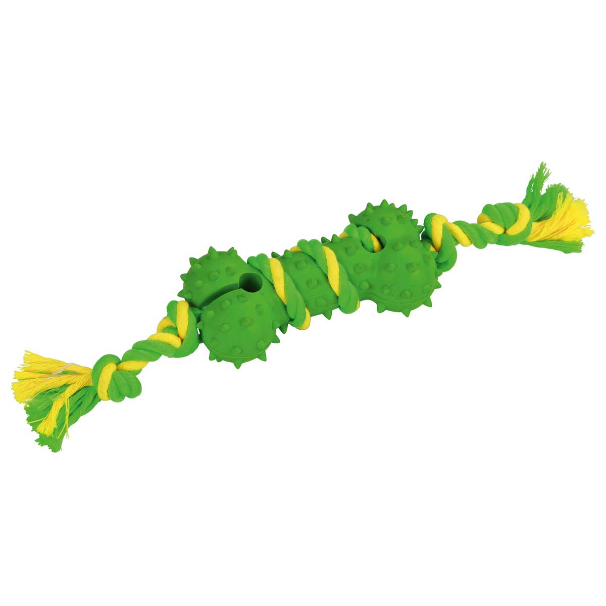 Bone on a Rope rubber/cotton green/yellow 30 cm