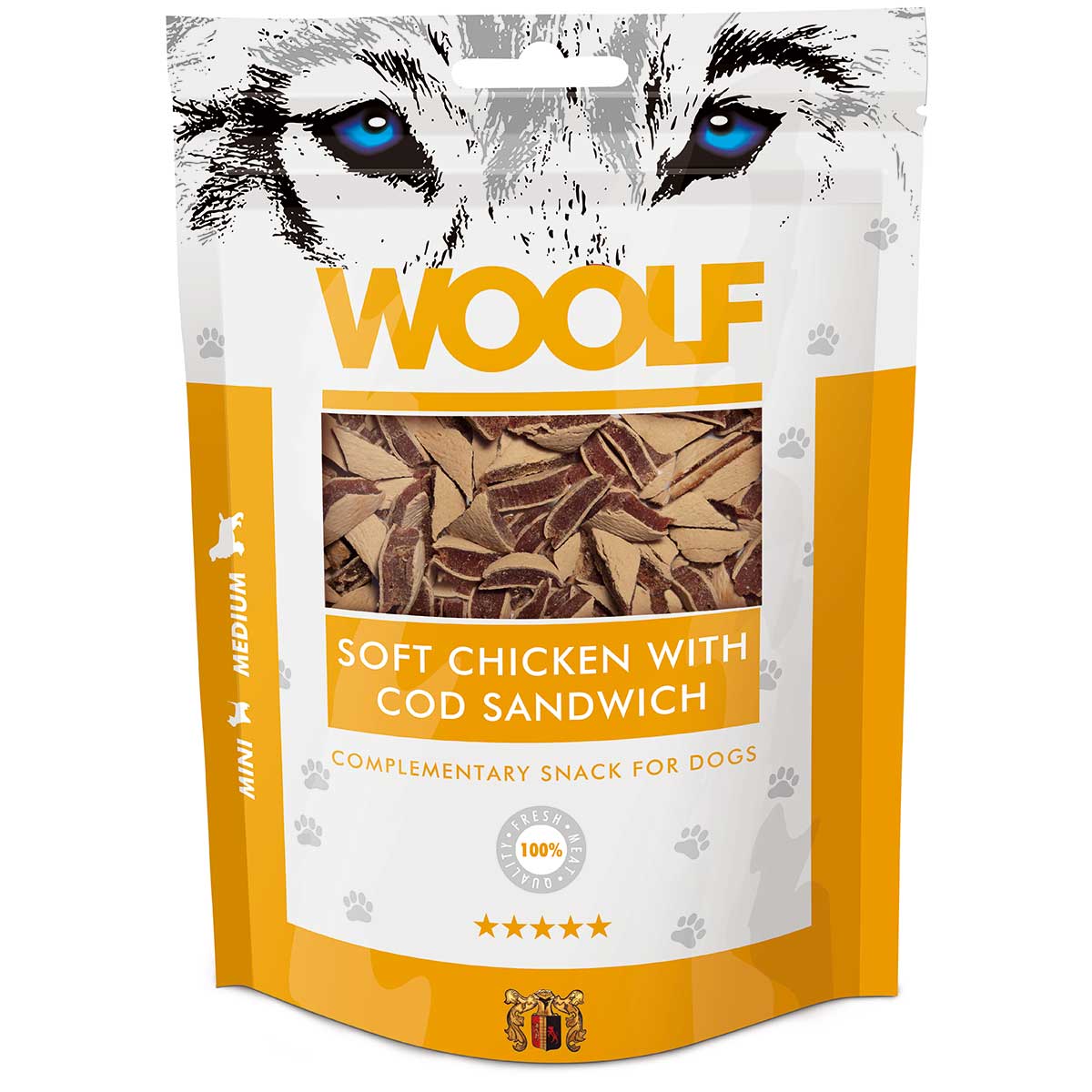 Woolf Dog treat chicken and cod sandwich