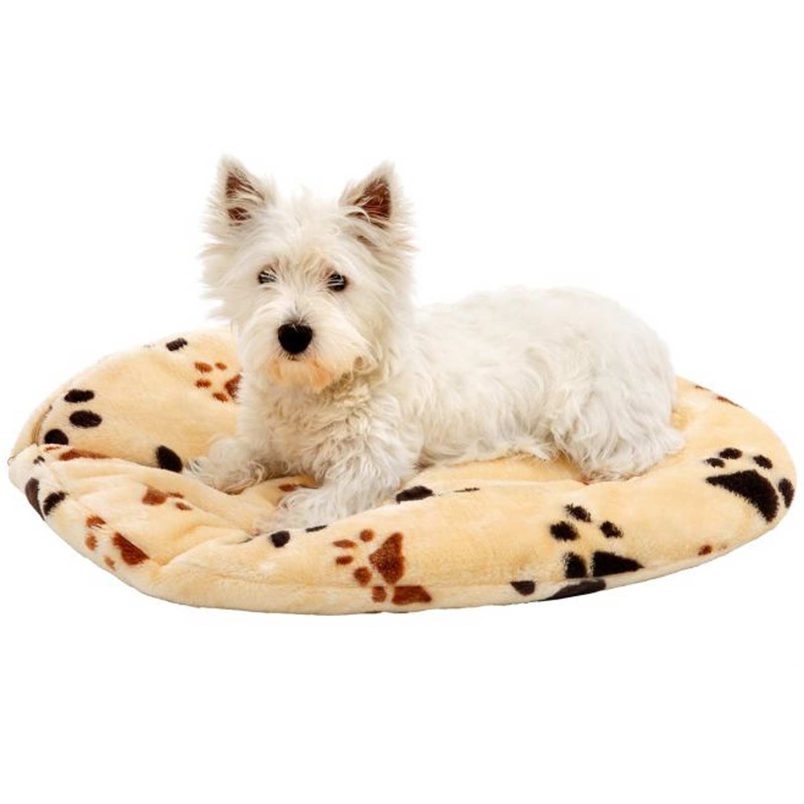 Dog cushion round track 80 x 62 x 4 cm beige