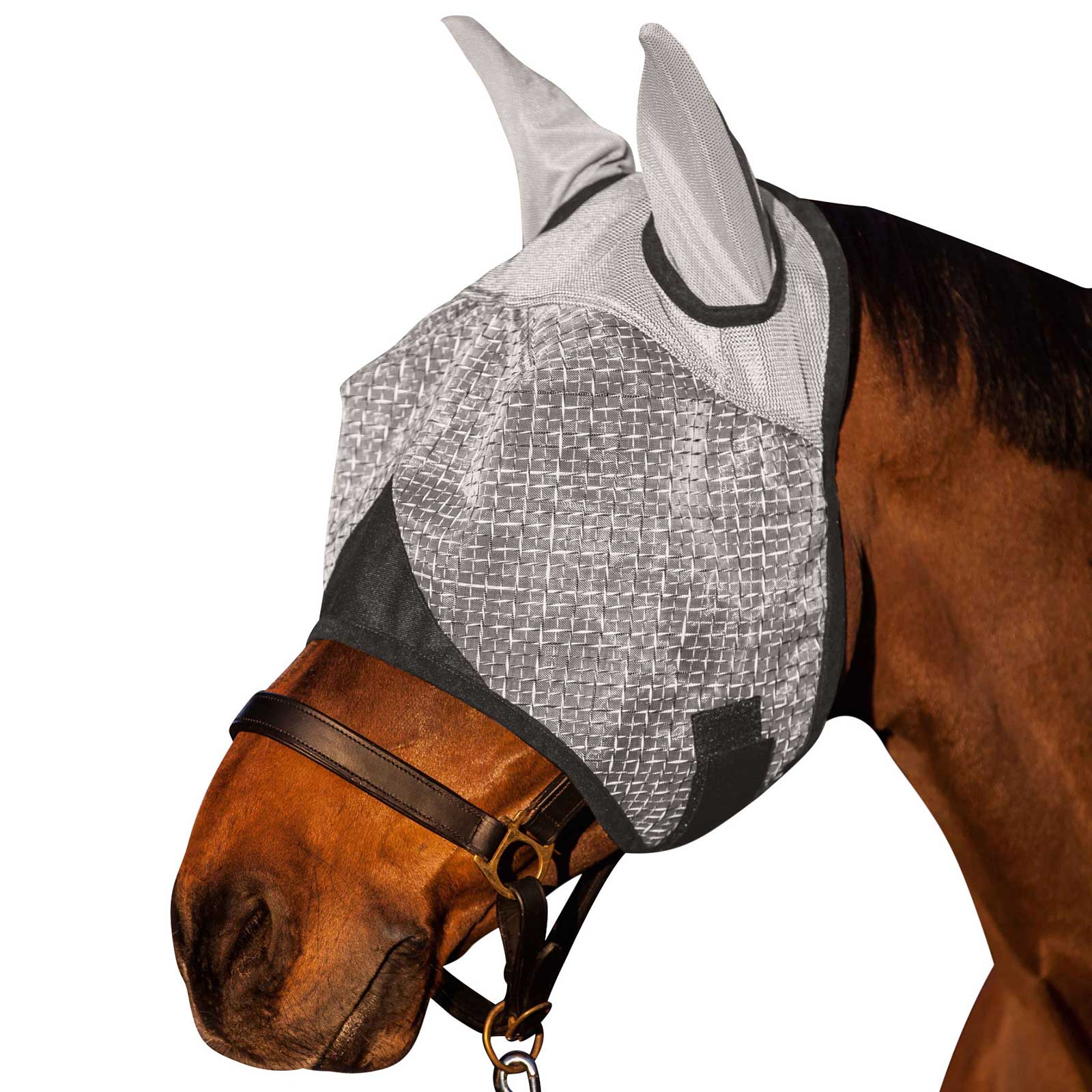 Fly mask with ear and UV protection pony