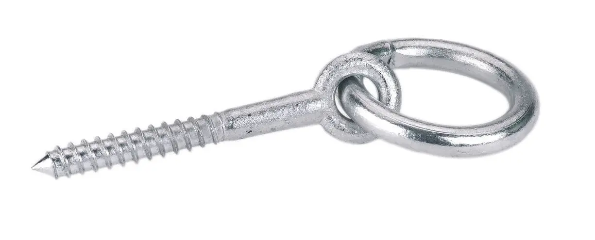Eye bolt with wood screw 10mm/ 80mm, galvanized, 2pcs./pack