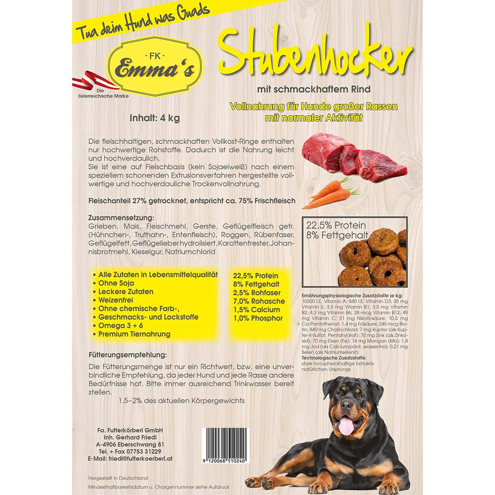 Emmas Dog food Stubenhocker 0,8 kg