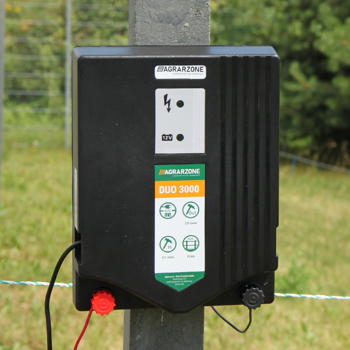 Agrarzone DUO 3000 electric fence energiser 230V / 12V, 4,5 joules