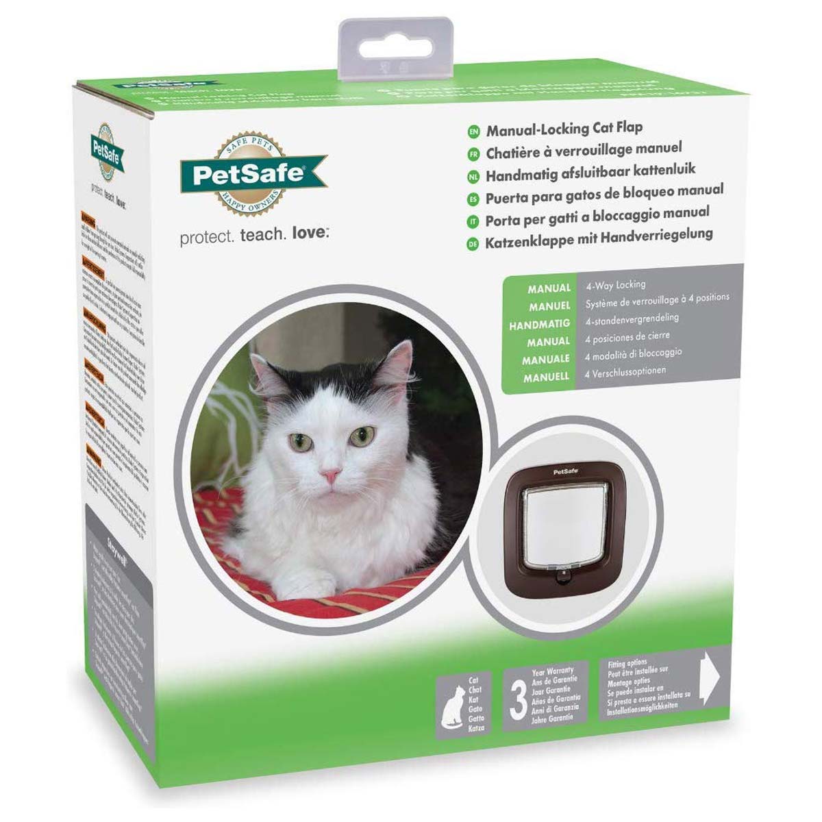 PetSafe Cat Flap 4-Way manual Lock brown