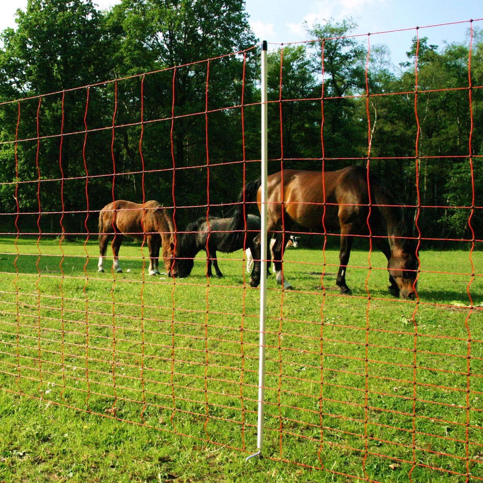 Euro-Mustang-Net Pasture Net electrificable, double tip, orange, 50 m x 145 cm