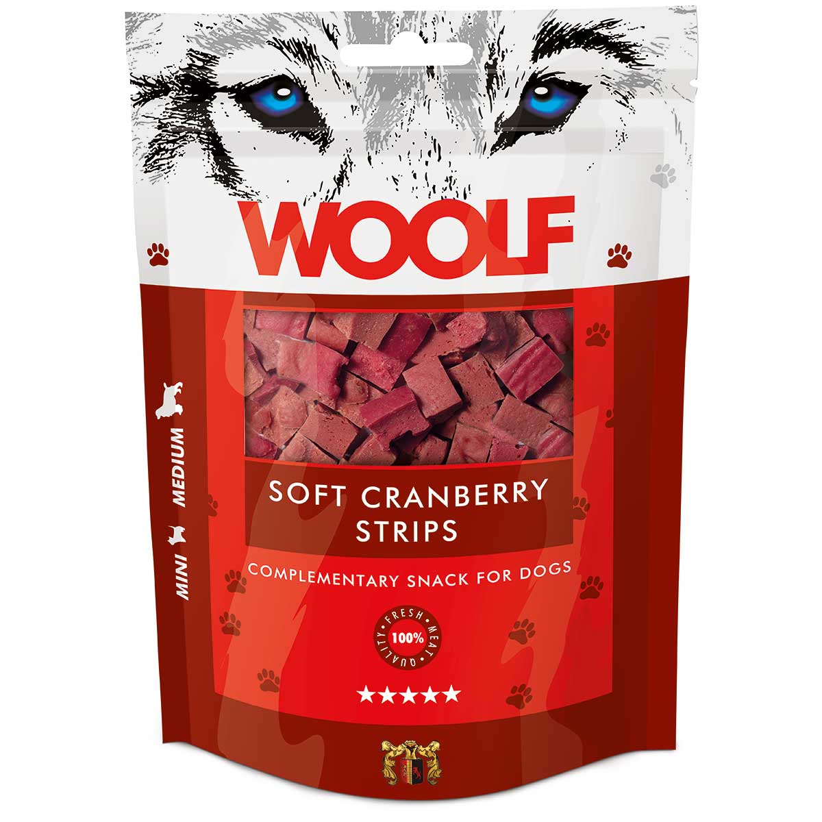 Woolf Dog treat soft cranberry strips