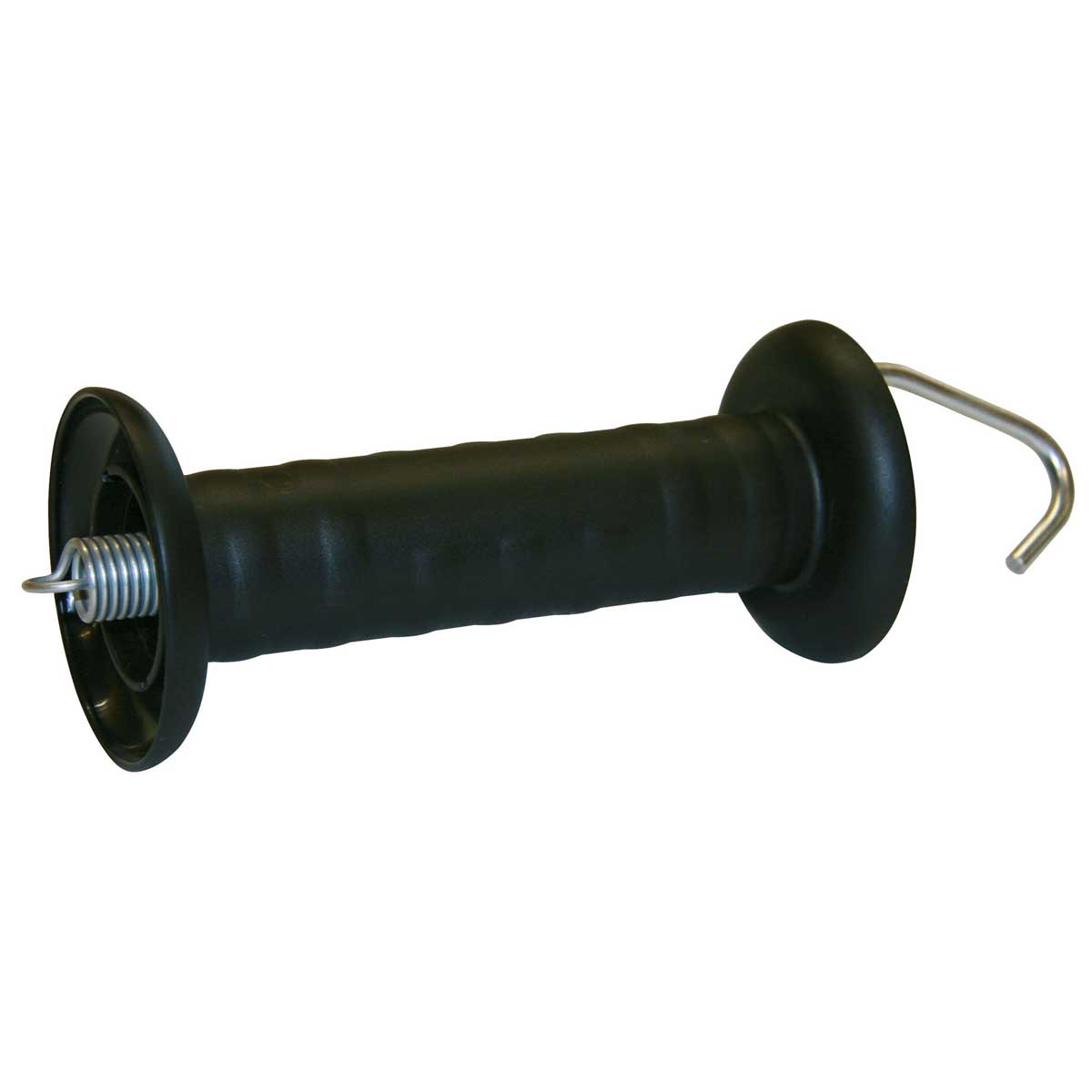 Gate handle with hook galvanized black