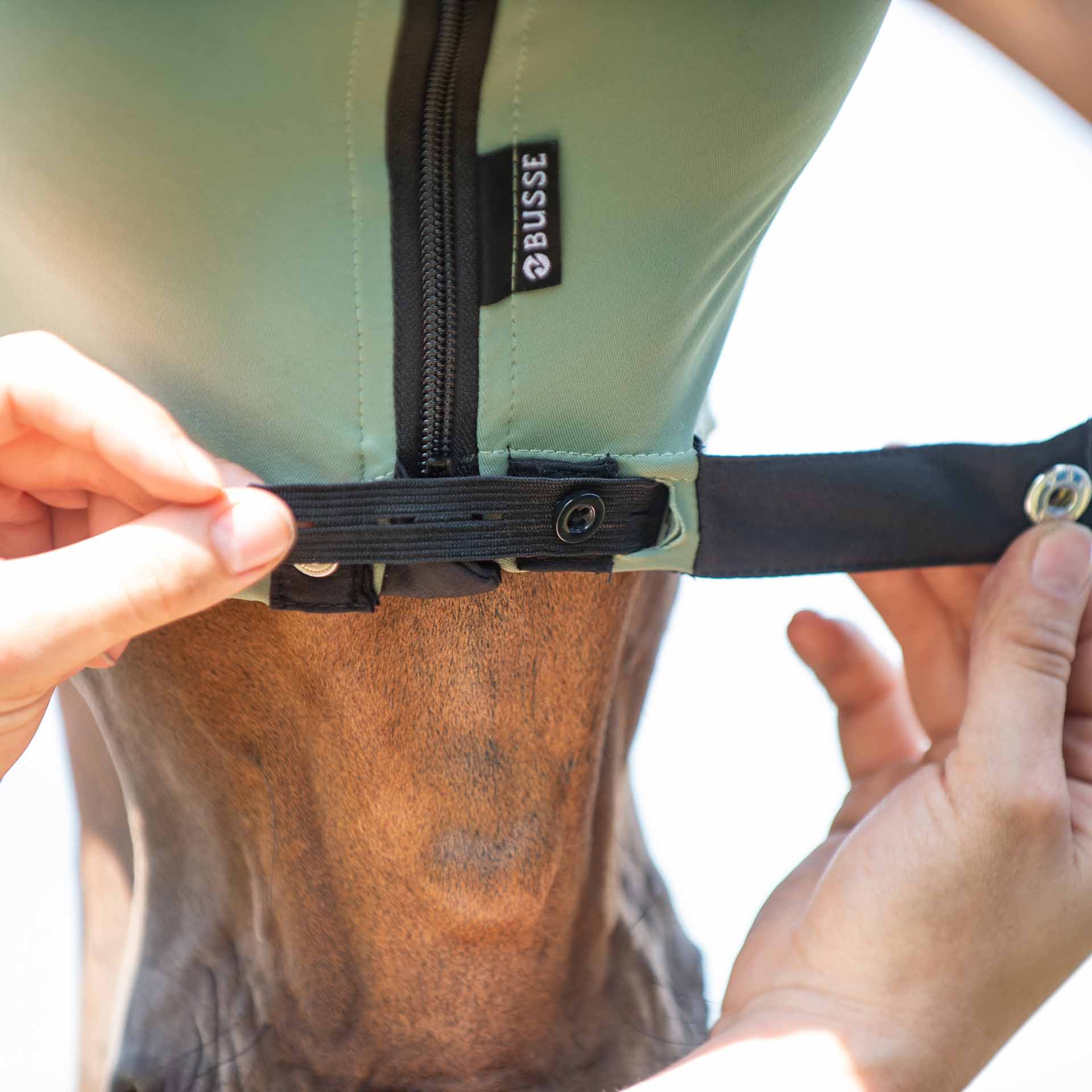 BUSSE Fly Mask TWIN FIT FLEXI Shetty olive