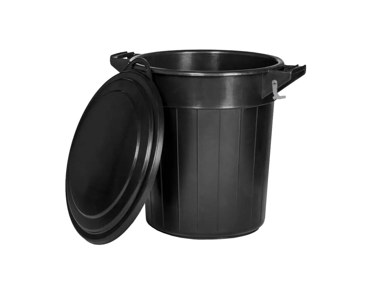 Feeding bin with lid 80 liters black