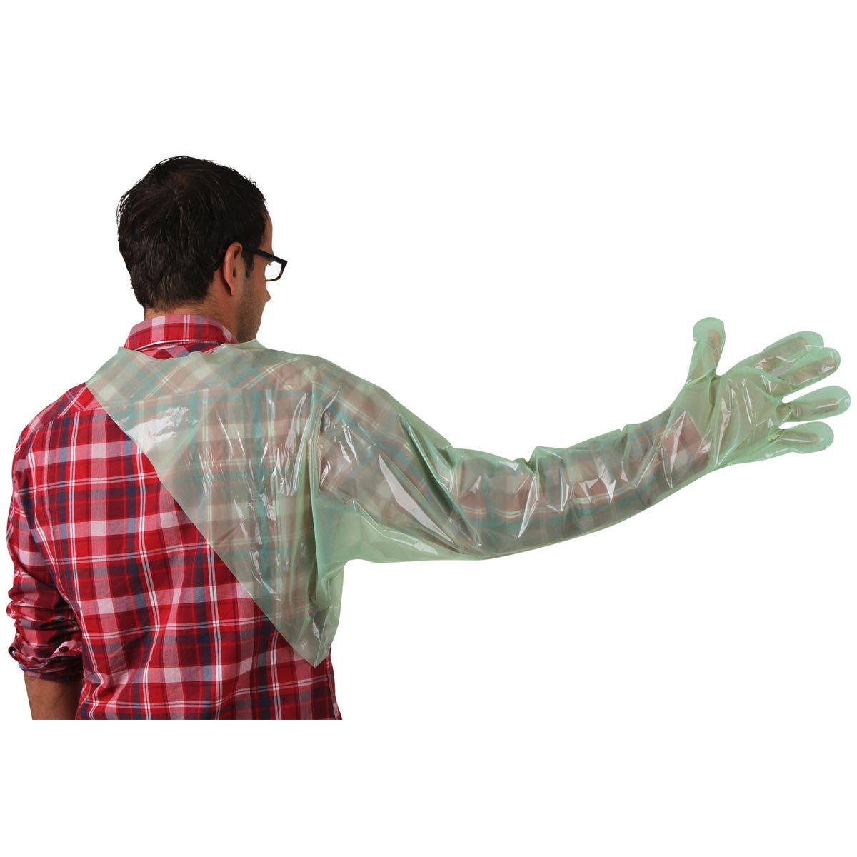 Disposable gloves VETtop with shoulder protection green