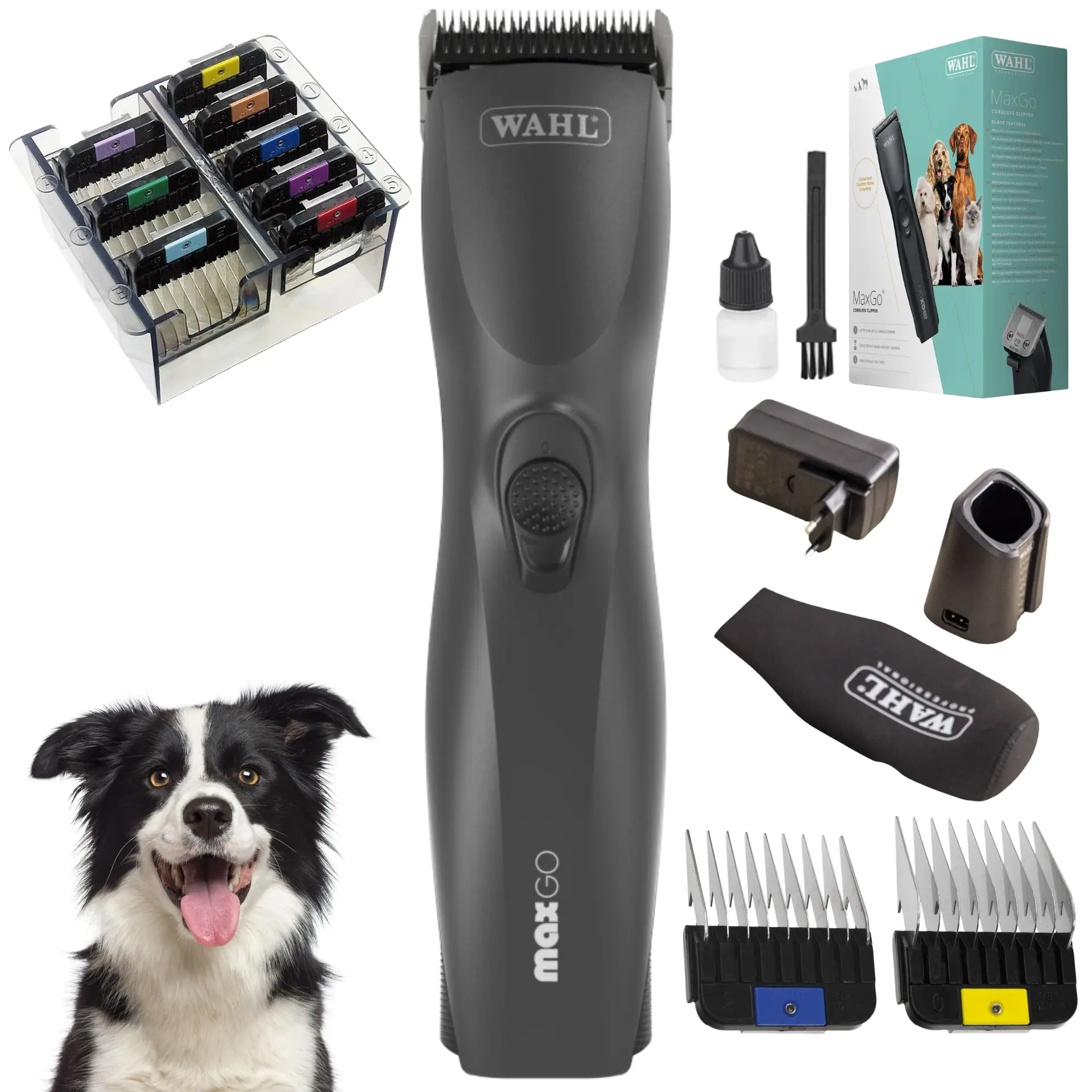 Wahl MaxGo Clipper 1x battery with attachment comb set