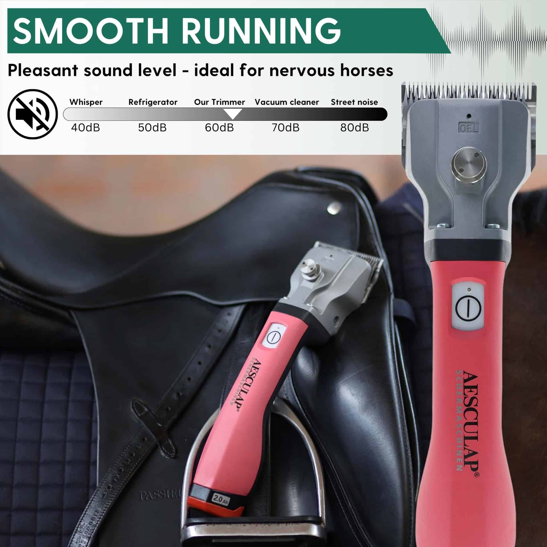 Aesculap Bonum Horse Clipper pink battery + FREE adjustment aid 1x Battery