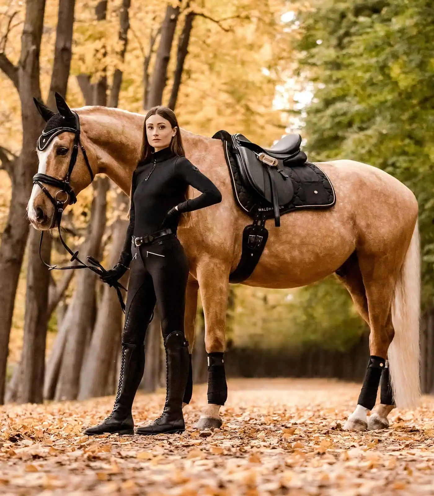 Modern Rosé Saddle Pad black gold DR