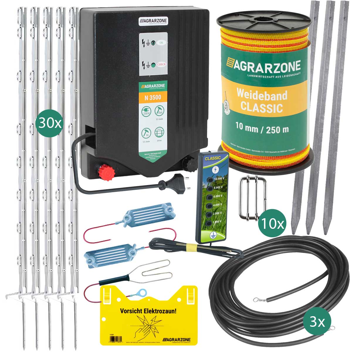 Agrarzone deer fence Complete electric fence for garden security